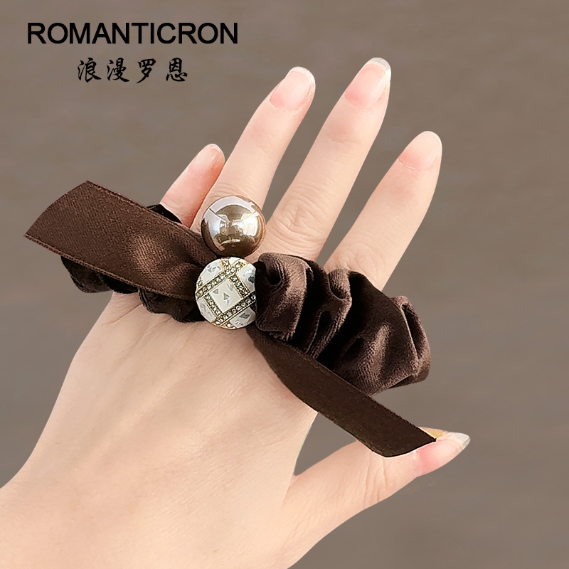 发圈女高级感洋气时尚2025新款韩系肥肠适合发量少的中号丝绒头花