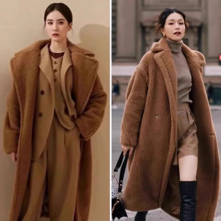 泰迪熊大衣女中长款时尚冬款韩版皮草
