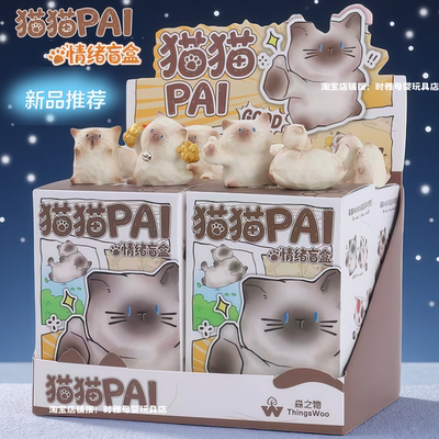 正品猫猫PAI暹罗猫情绪盲盒摆件创意情侣成对生日礼物女手办能量