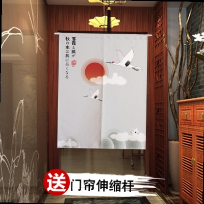 日式个性布艺门帘寿司店饭店隔断半帘子卫生间厨房包厢可定制图案
