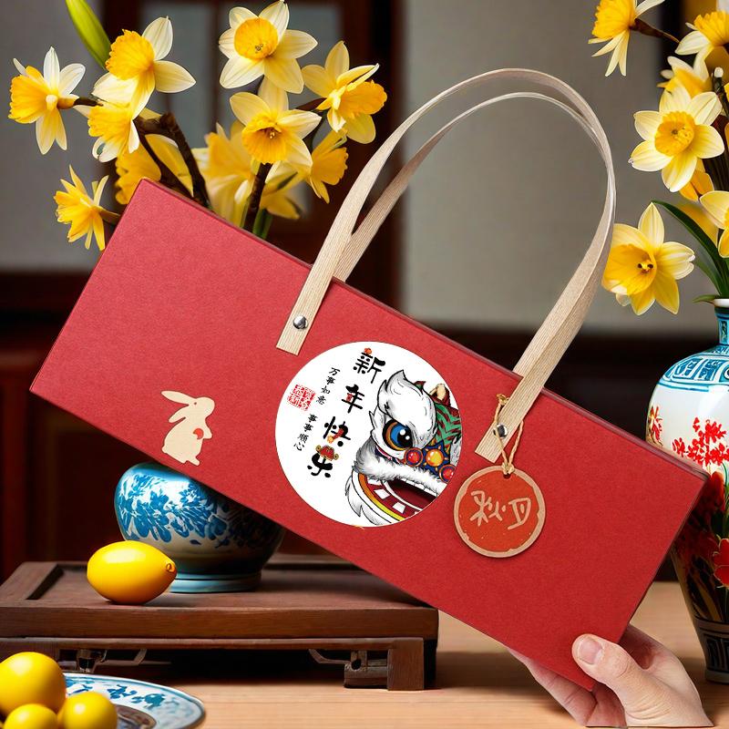 手提礼品包装盒曲奇饼干烘焙糕点坚果红枣巧克力糖果伴手礼盒空盒