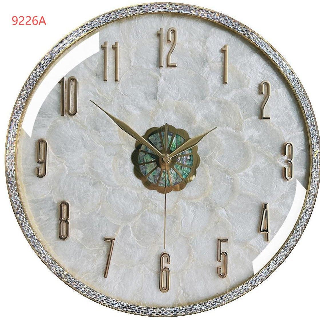 轻奢金属贝壳客厅挂钟卧室挂墙时钟圆形免打孔静音简约钟表石英钟,家居饰品,挂钟,淘宝优惠券,粉丝福利购,淘宝优惠卷