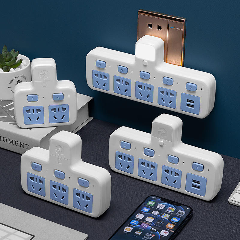 家用一转多孔无线排插 智能多开关转换插座usb插座多功能插板