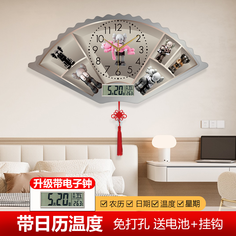 芝麻街时钟客厅石英钟家用轻奢时尚装饰画卧室静音挂表创意钟表图片