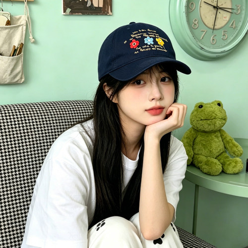 春夏小花刺绣遮阳防晒棒球帽女