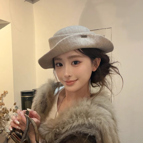法式老钱风针织礼帽冬季简约