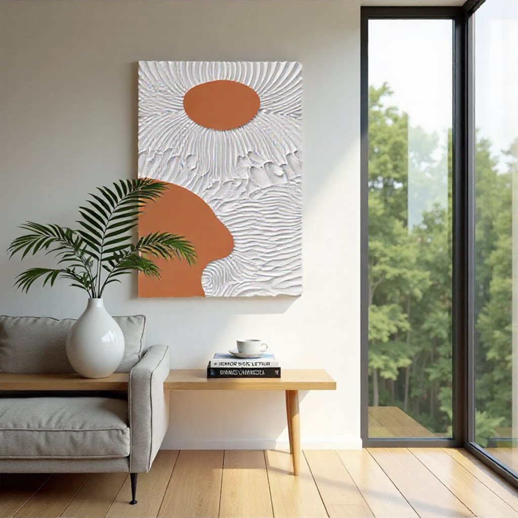 现代简约3D立体玄关浮雕装饰画走廊过道抽象壁画客厅沙发挂画