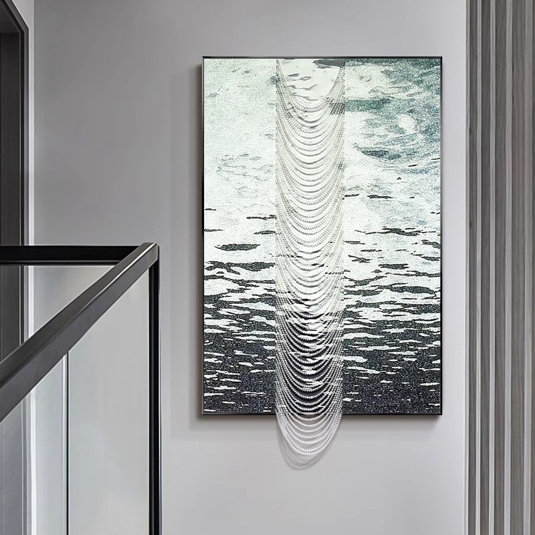 现代简约楼梯墙玄关挂画餐厅画抽象艺术立体客厅装饰画轻奢高级感