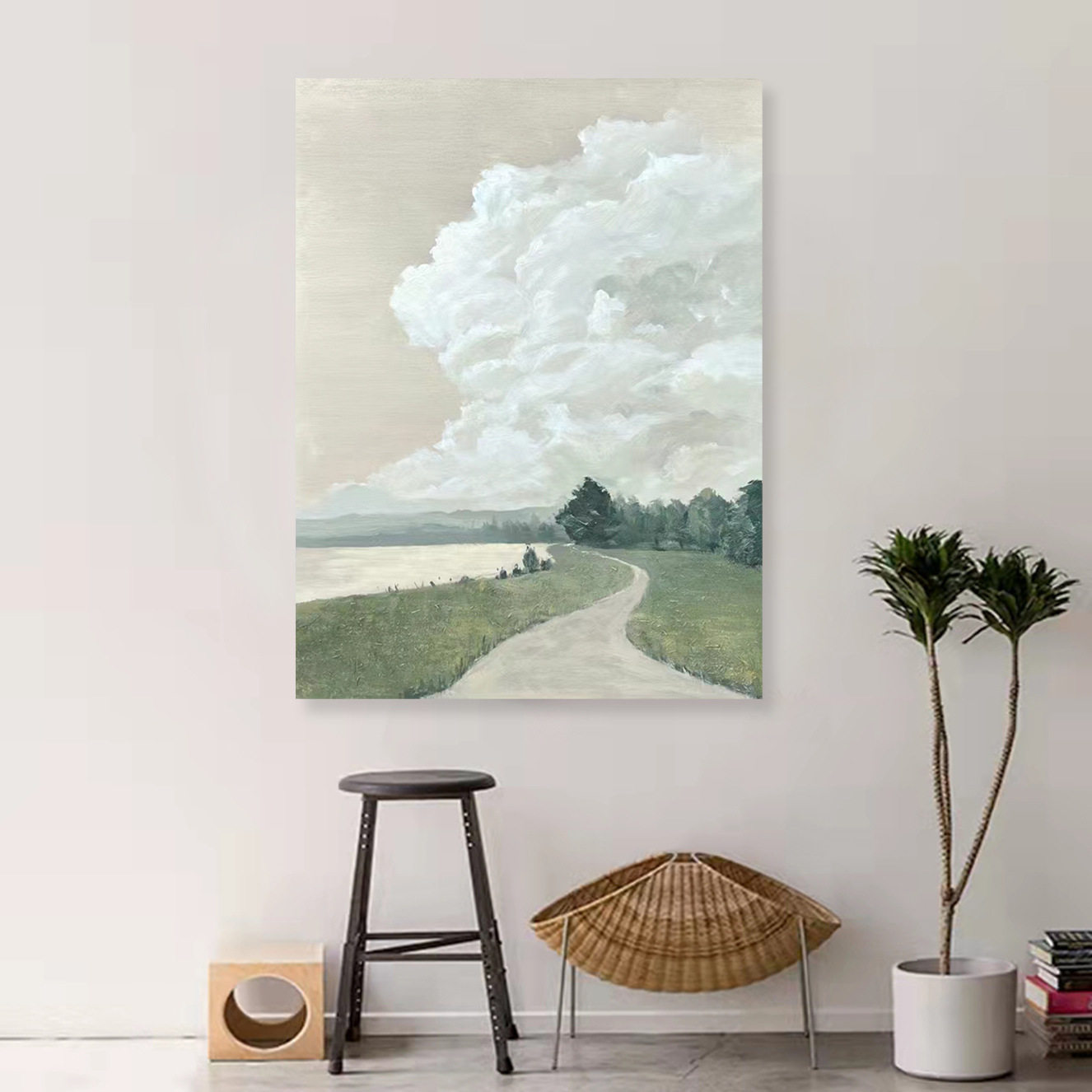 纯手绘油画立体玄关过道装饰画现代客厅山水背景墙抽象画餐厅挂画
