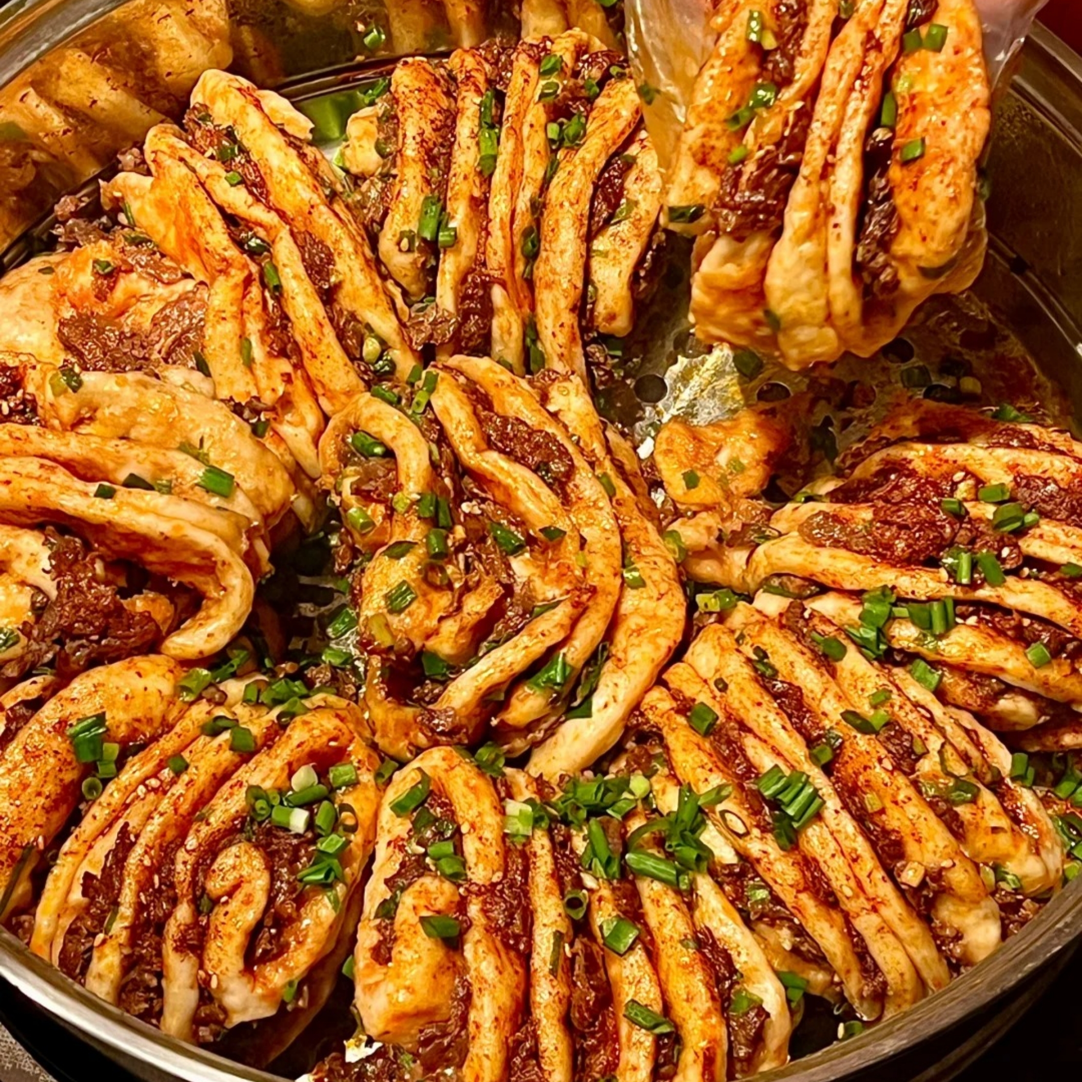 巨有料！牛肉香菜花卷手工馒头