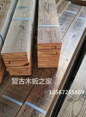 老木板旧木板复古实木原木松木榆木彩色装饰风化木船木背景墙护墙