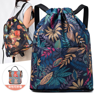 束口袋抽绳双肩包女户外运动训练旅行旅游大容量拉绳布袋收纳背包