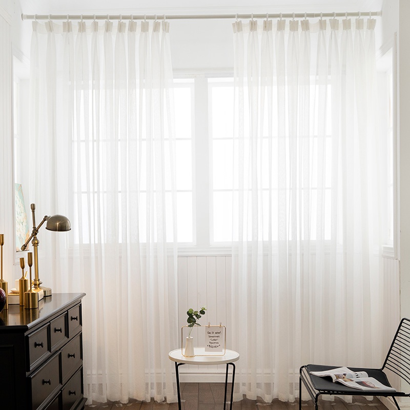 新品Curtain yarn the cord fabric white yarn thin window scre