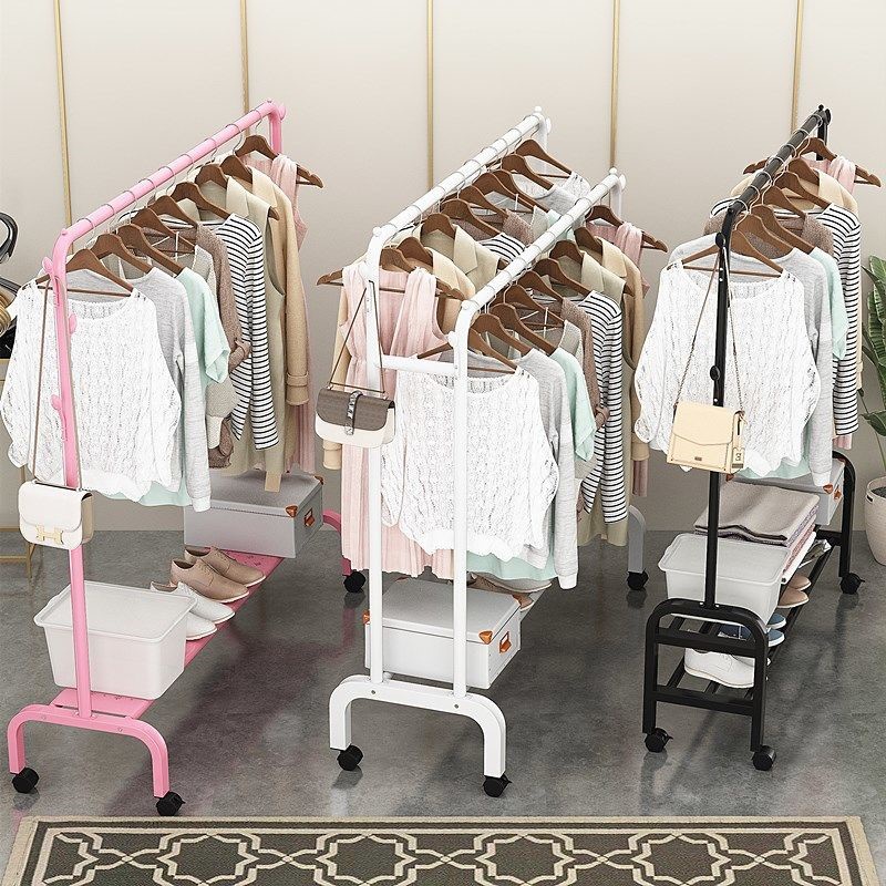 速发Thickened clothes rack floor k clothes hanger household