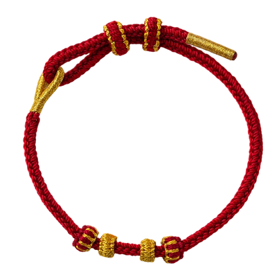 可以自己穿金珠子的手绳手工