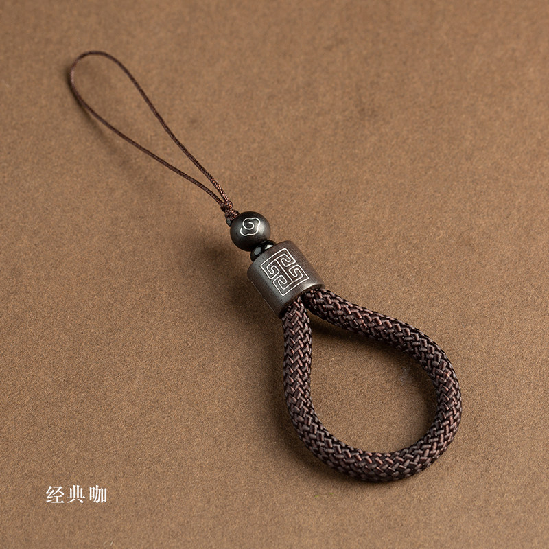 手机挂绳国风双绳指环款创意吊坠结实牢固手工编织U盘钥匙扣挂饰