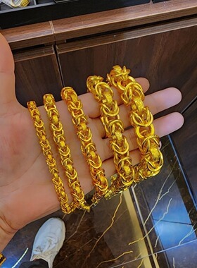 【正品】龙骨项链沙金双龙头工艺材质