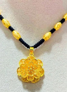 女款凤尾花吊坠大花手工编绳项链手工编织可送朋友