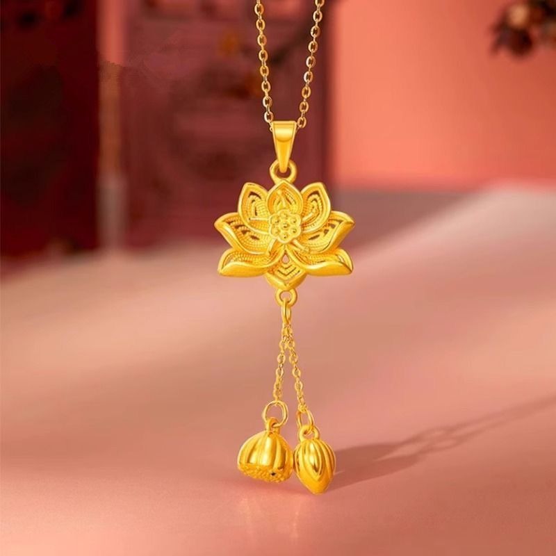 同款项链莲花吊坠两世欢莲花生日礼物送妈妈女朋友