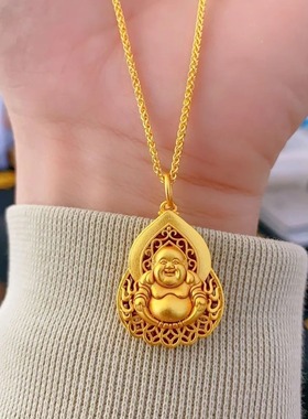 新款材质大肚佛火焰锁骨链男女气质轻奢时尚礼物