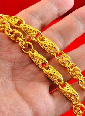 麻花链越南沙金男女同款栗米圆环礼物送男友霸气镂空专柜礼品