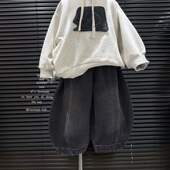 春秋新款 中小童洋气时尚 棉质柔软微弹秋季 男童牛仔裤 纯色潮长裤 子