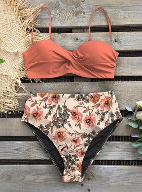 2020 Sexy Leaf Print Bikini Female Swimsuit Women Swimwear T