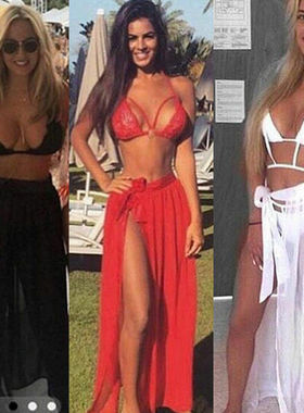 Hirigin 2020 Beach Bikini Cover Ups Wrap Mesh Skirt Women So