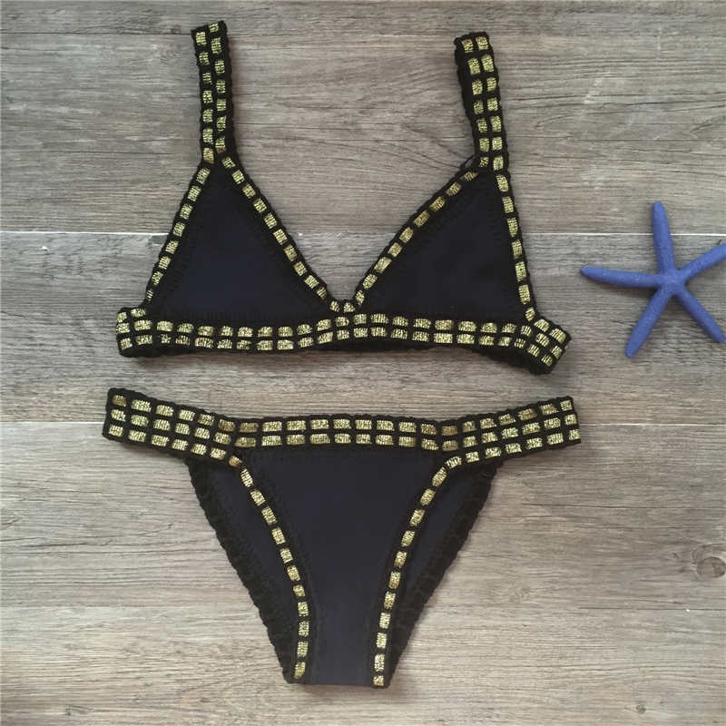 Crochet Swimsuit Bikinis Women's Swimming Suit Sexy Bandage