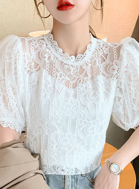 Sweet Womens tops and blouses 2021 Summer Clothes Mesh lace