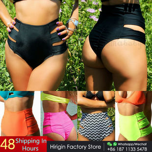 Hirigin High Waist Women Bikini Bottom Shorts 2019 Elactic W