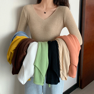 Women neck Basic Pullover Winter 2021 Autumn Female Solid