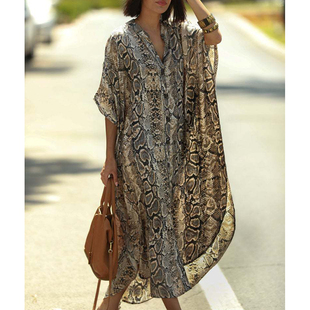 Cover-ups 2021 Kaftan Beach Print SnakeSkin Swimsuit cover u