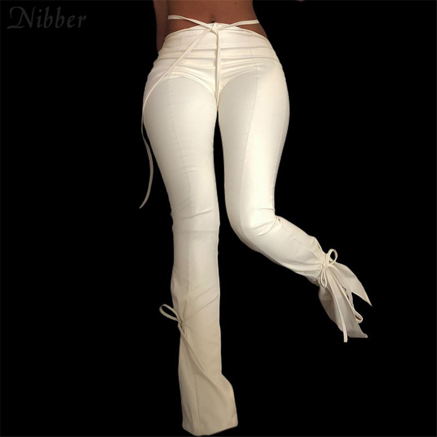 Nibber Fashionable Bandage Hollow Y2K Style Trousers Womens