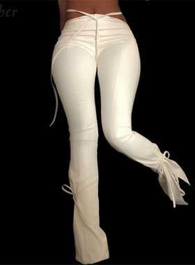 Nibber Fashionable Bandage Hollow Y2K Style Trousers Womens