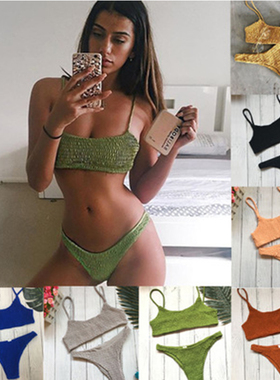 Bikinis 2021  Mujer Women Swimwear Women Push-up Padded Bra