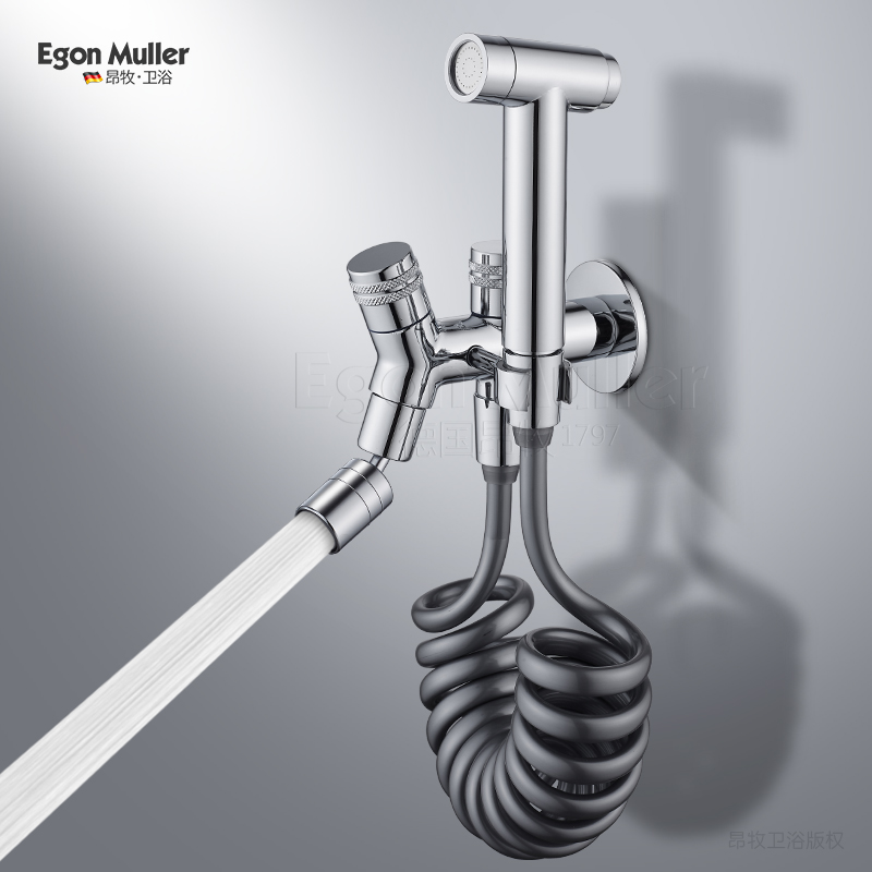 全铜拖把池水龙头带喷枪一进二出