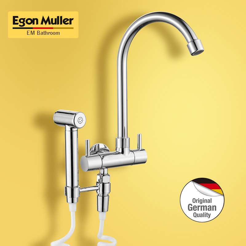 德国龙头带喷枪加长可旋转万向