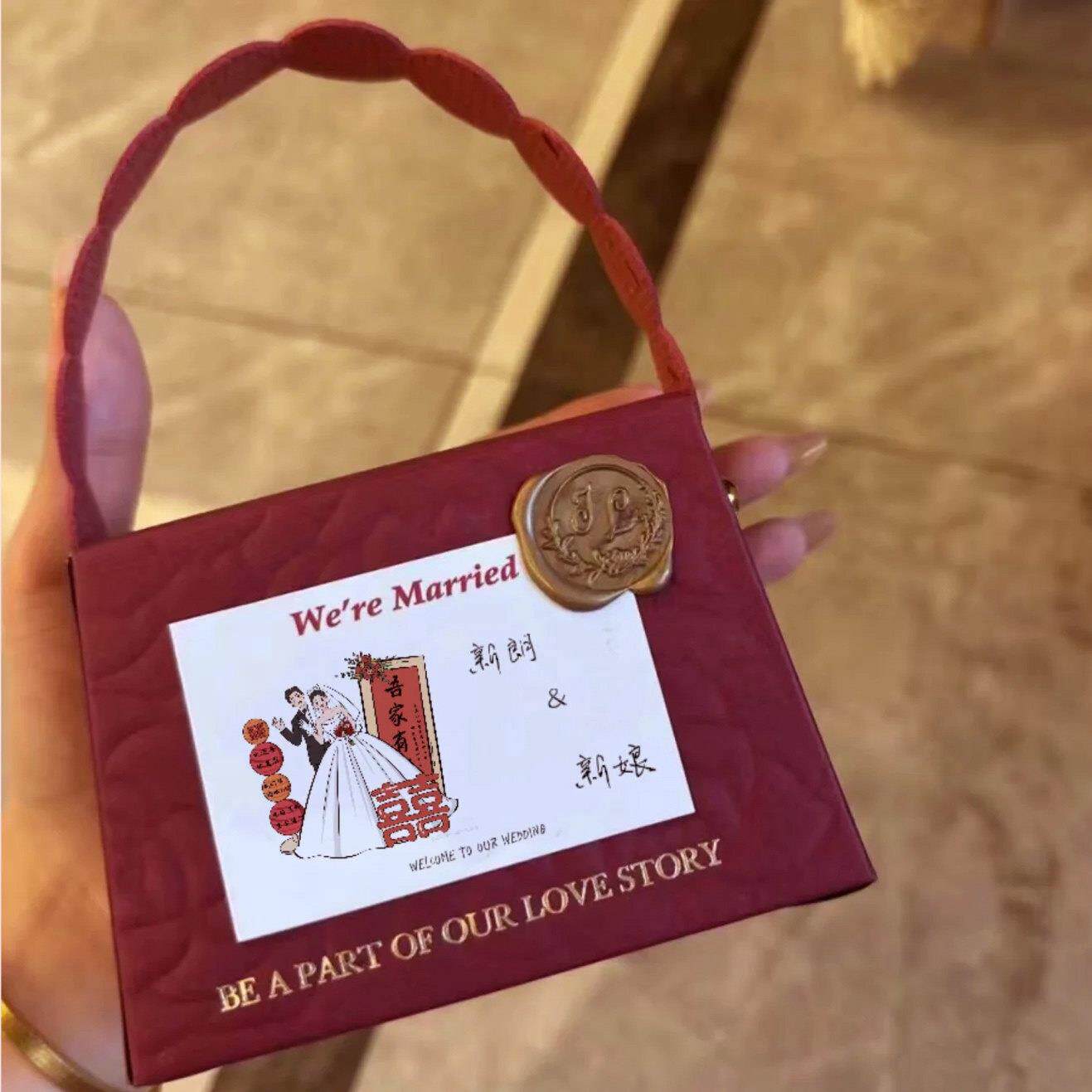 2025新款爱心形糖盒结婚订婚喜糖盒子高级感婚礼糖果手提糖盒定制