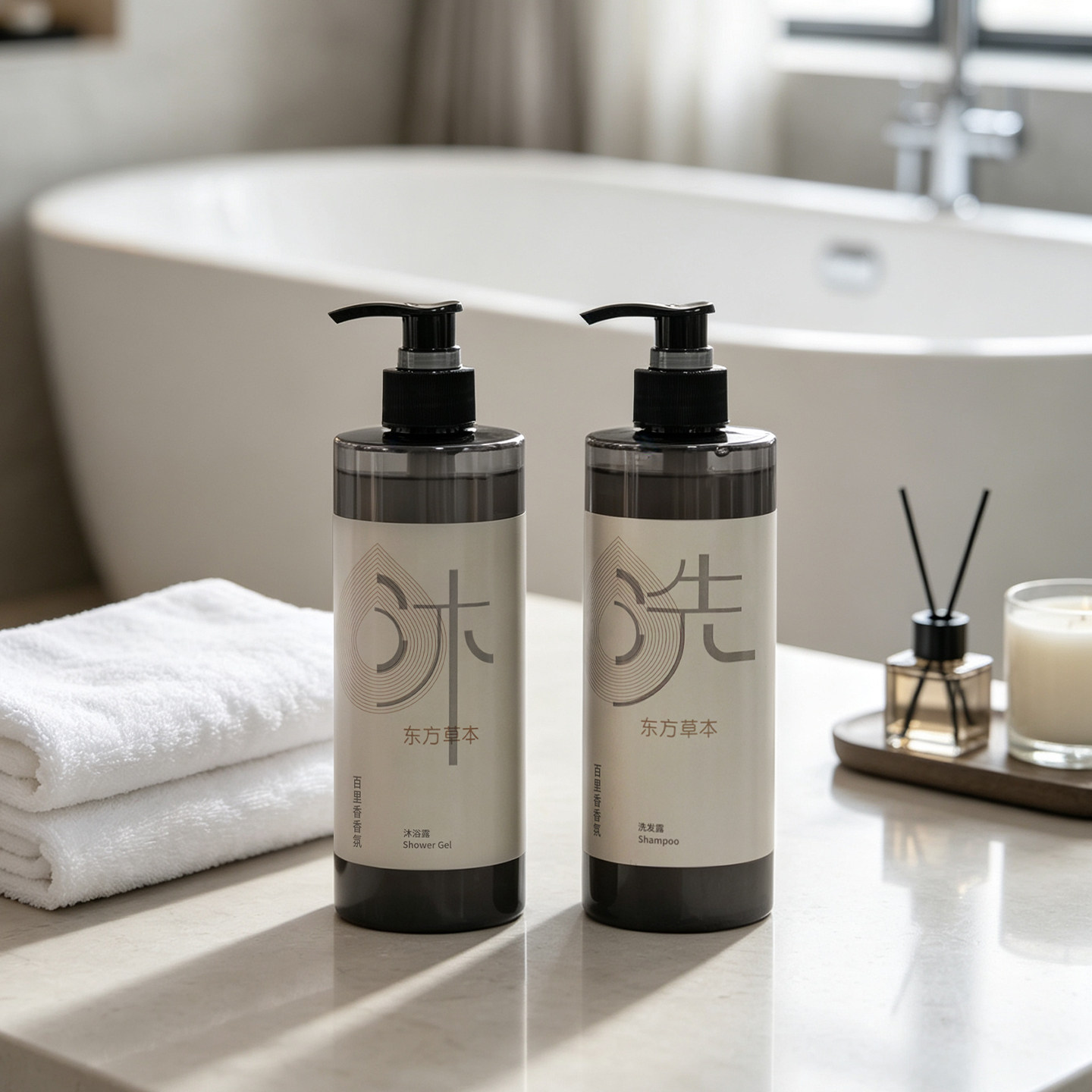 东方草本百里香洗发水护发素沐浴露洗护套装酒店民宿家用400g
