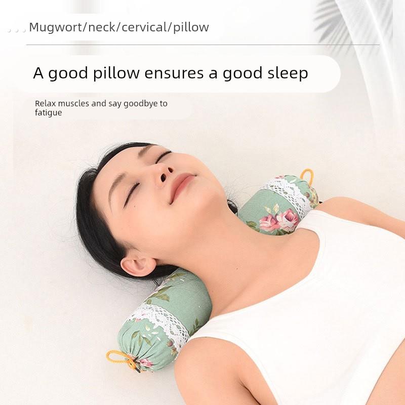 荞麦枕头护颈椎助睡眠睡觉专用决明子艾草壳劲椎成人圆柱硬枕牵引