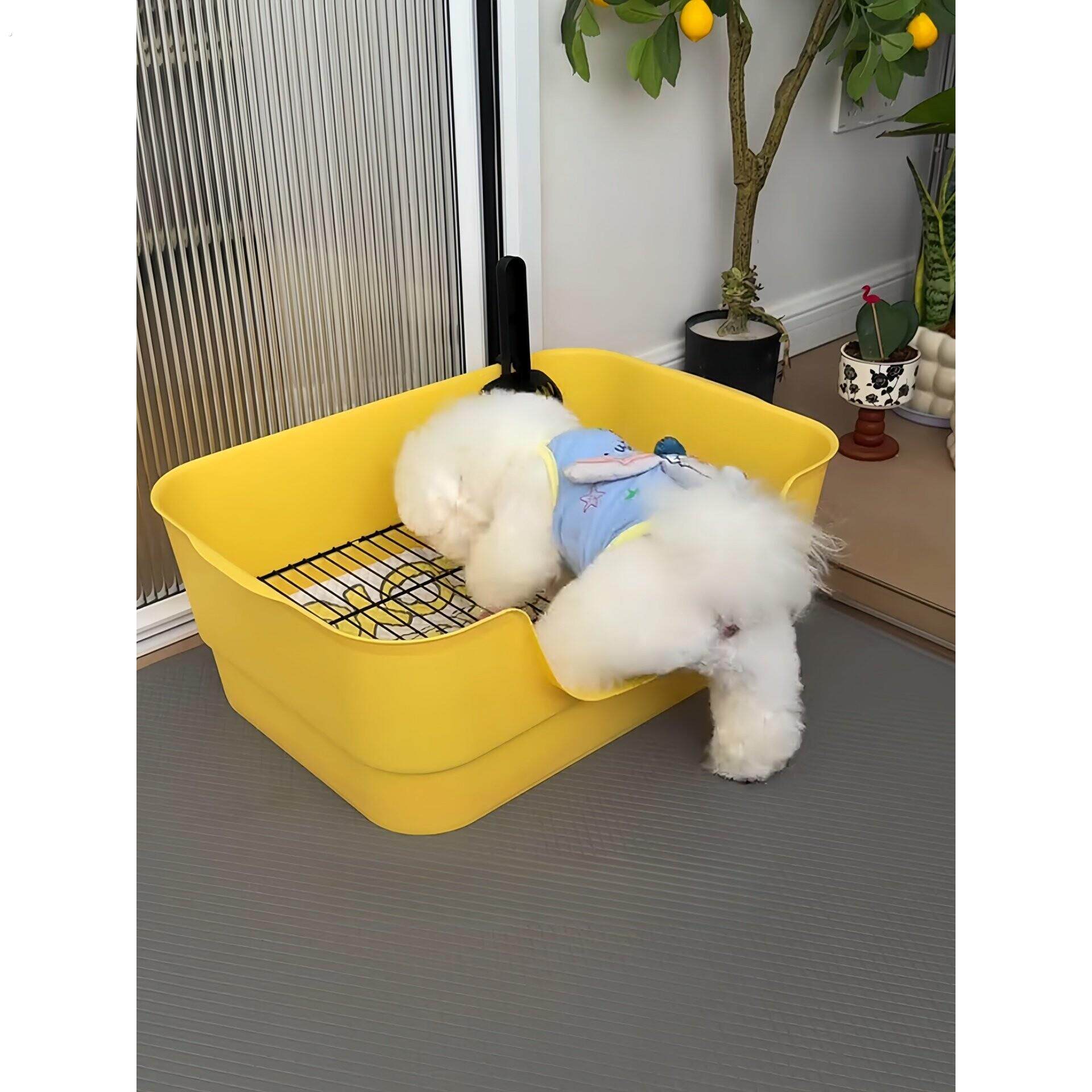 狗厕所小型犬防踩屎加高围栏缸式宠物排便盆室内家用易清洗尿盆