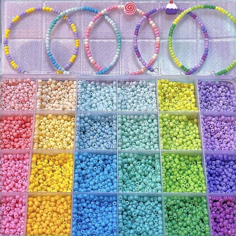 24格散珠串珠材料手工制作实色米珠手链项链手机链挂饰品配件