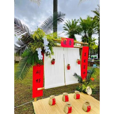 投壶竹架子投福竹架中式覆古投壶场景布置户外投壶活动竹架子美陈