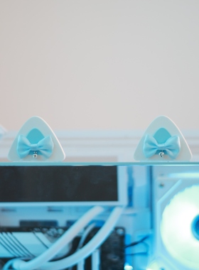 蓝白蝴蝶结铃铛桌面装饰摆件