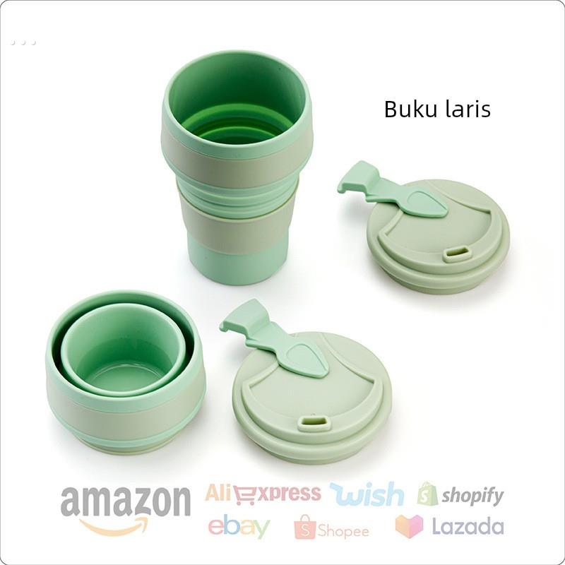 旅行折叠水杯耐高温食品级硅胶伸缩杯子咖啡杯户外便携环保漱口杯