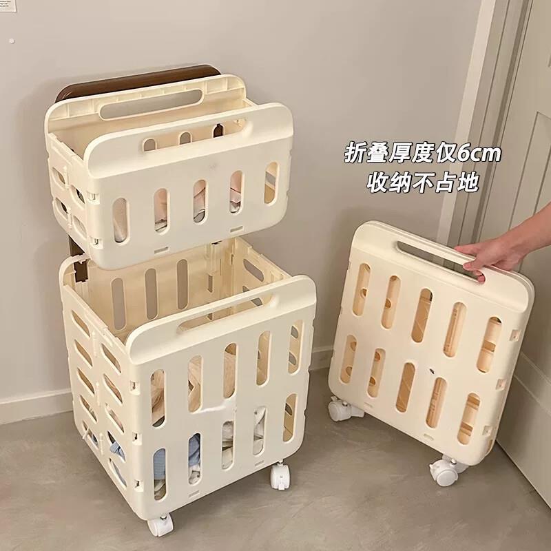 折叠脏衣篓推车带轮脏衣篮家用脏衣服收纳筐高级感污衣篮洗衣篮子