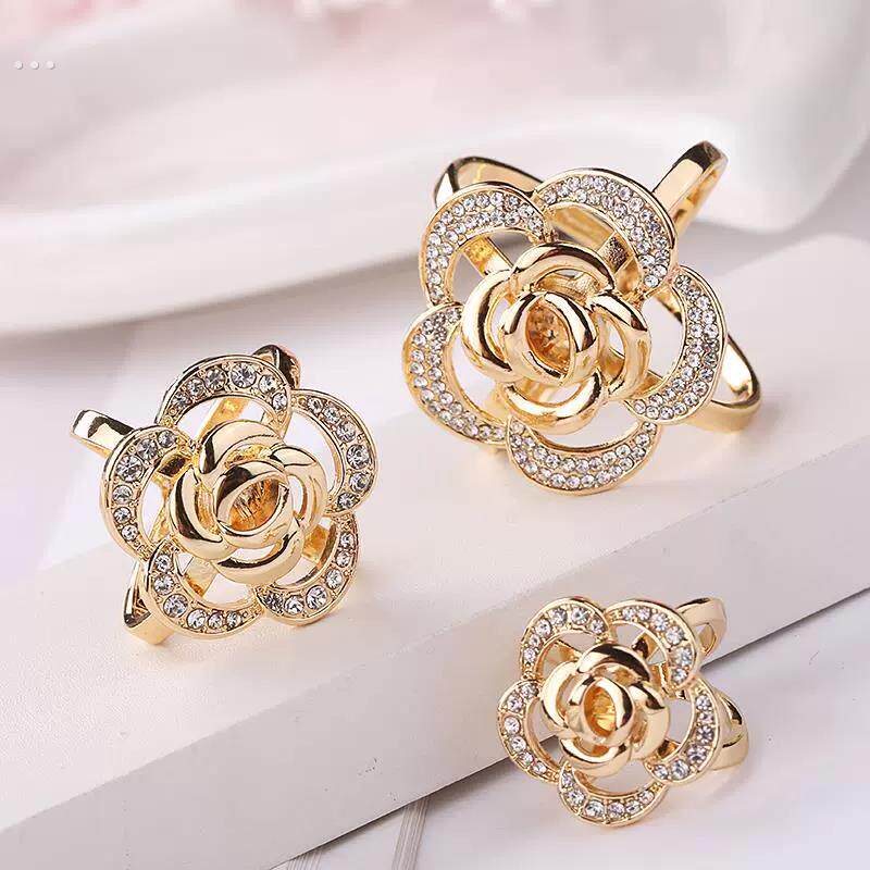 高档丝巾扣优雅玫瑰花小方巾扣多功能大衣腰带固定扣系蝴蝶结神器