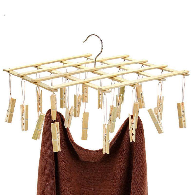 实用耐用竹子伸缩晾衣架晾晒衣撑多头衣夹子毛巾袜子多用竹拉架,收纳整理,木质衣架,淘宝优惠券,粉丝福利购,淘宝优惠卷