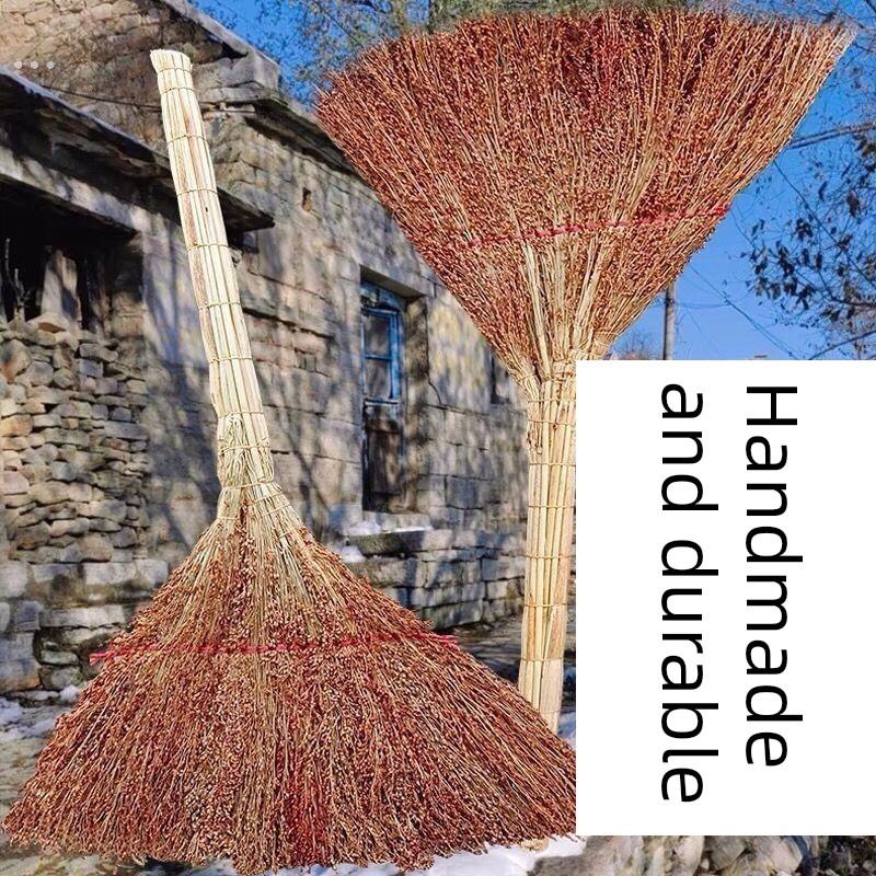 老式高粱扫把纯手工扫地工厂笤帚学校加厚工地家用庭院农村扫帚